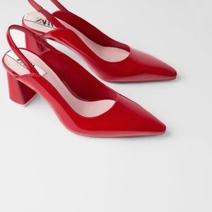 zara red high heels